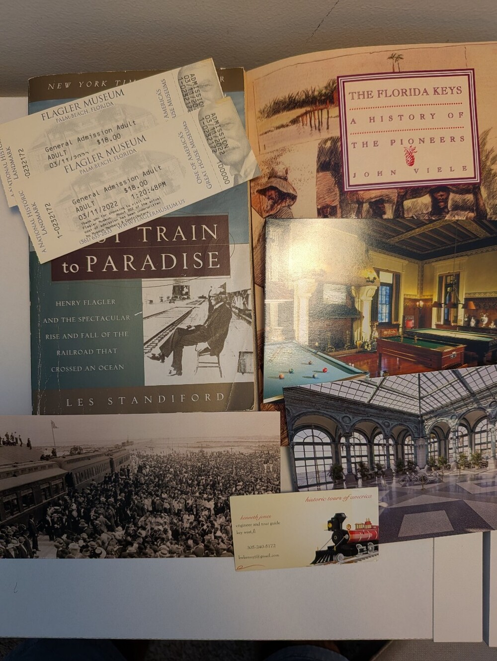 Henry Flagler & Florida Keys History Book Bundle + Museum Tickets & Postcards
